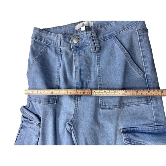 Hers Womens Light Blue Flare Cargo Jeans Size 11 - Picture 9 of 11